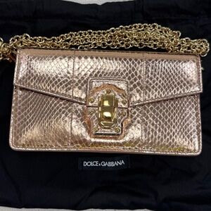 Dolce & Gabbana Rose Gold Python Mini Bag